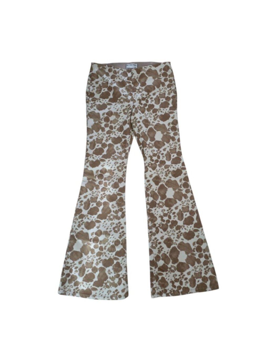 We the Free People Penny Pull-On Printed Flare Jeans Dunes Combo Animal Floral - Picture 2 of 4